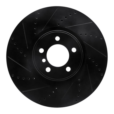 R1 10-12 Land Rover Range Rover Front Left Drilled & Slotted Black Brake Rotor