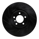 R1 10-12 Land Rover Range Rover Front Left Drilled & Slotted Black Brake Rotor