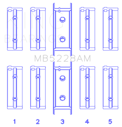 King Engine Bearings Mitsubishi 4G52 (Size +0.50mm) Main Bearing Set
