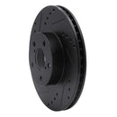 R1 90-16 Saab 9-2X Front Left Drilled & Slotted Black Brake Rotor