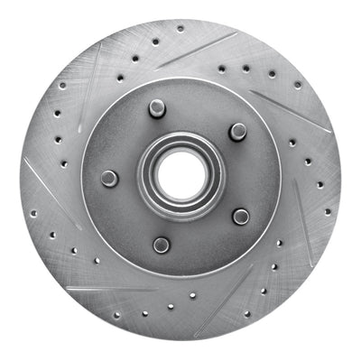 R1 93-95 Chevrolet G10 Front Left Drilled & Slotted Silver Brake Rotor