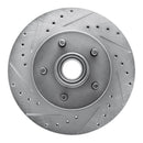 R1 93-95 Chevrolet G10 Front Left Drilled & Slotted Silver Brake Rotor