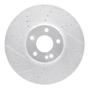 R1 16-23 Mercedes-Benz GLC300 Front & Rear Drilled & Slotted Silver Brake Rotor Set