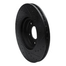 R1 98-06 Jaguar XK8 Front Left Drilled & Slotted Black Brake Rotor