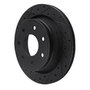 R1 12-14 Ford F-150 4WD Rear Left Drilled & Slotted Black Brake Rotor
