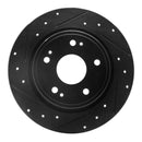 R1 16-25 Honda Accord Rear Drilled & Slotted Black Rotors
