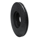 R1 12-17 Genesis G80 Front Left Drilled & Slotted Black Brake Rotor