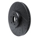 R1 16-25 BMW i5 Left Front Drilled & Slotted Black Brake Rotor