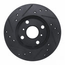 R1 90-91 Toyota Celica Front Right Drilled & Slotted Black Brake Rotor