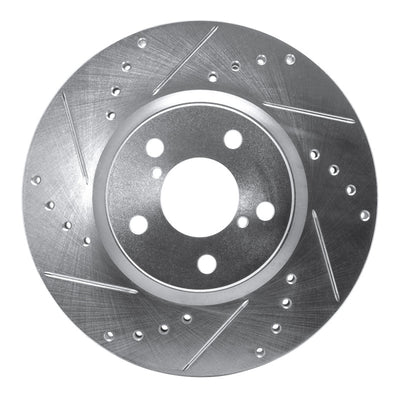 R1 17-23 Subaru Impreza Front Left Drilled & Slotted Silver Brake Rotor