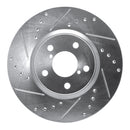R1 17-23 Subaru Impreza Front Left Drilled & Slotted Silver Brake Rotor