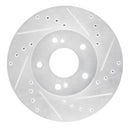 R1 89-90 Nissan 300ZX Front Right Drilled & Slotted Silver Brake Rotor