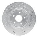 R1 12-24 Dodge Durango Front & Rear Drilled & Slotted Silver Brake Rotor Set