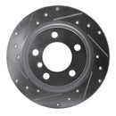 R1 13-16 Mini Cooper Countryman Rear Left Drilled & Slotted Silver Brake Rotor