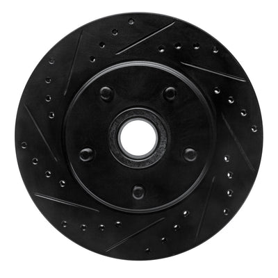 R1 68-73 Ford Mustang Front Left Drilled & Slotted Black Brake Rotor
