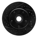 R1 68-73 Ford Mustang Front Left Drilled & Slotted Black Brake Rotor