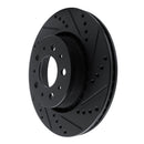 R1 82-92 Volvo 740 Front Right Drilled & Slotted Black Brake Rotor