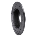 R1 89-94 Suzuki Swift Rear Right Drilled & Slotted Black Brake Rotor