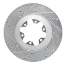 R1 09-12 Chevrolet Colorado Front Left Drilled & Slotted Silver Brake Rotor