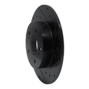 R1 94-04 Infiniti I30 Rear Right Drilled & Slotted Black Brake Rotor