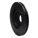 R1 07-18 Land Rover Range Rover Evoque Front Right Drilled & Slotted Black Brake Rotor