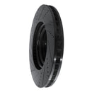 R1 10-17 Lexus LS460 Left Front Drilled & Slotted Black Brake Rotor