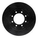 R1 05-12 Ford F-250 4WD (Super Duty) Front Left Drilled & Slotted Black Brake Rotor