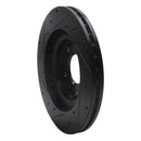 R1 07-25 Chrysler 200 Front Right Drilled & Slotted Black Brake Rotor