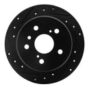 R1 92-03 Lexus ES300 Rear Left Drilled & Slotted Black Brake Rotor