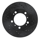 R1 97-04 Porsche Boxster Front Right Drilled & Slotted Black Brake Rotor