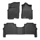 Husky Liners 17-23 Nissan Titan Crew Cab WeatherBeater Front & 2nd Row Floor Liners - Black