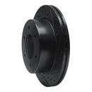 R1 19-25 Ford BRONCO Rear Right Drilled & Slotted Black Brake Rotor