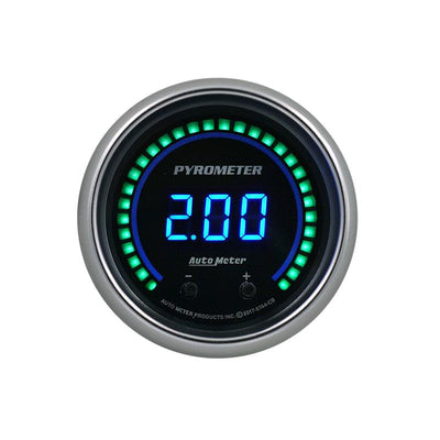 Autometer 52.4mm Black Two Channel 0-2000 Degree Pyrometer (EGT) Cobalt Elite Digital Gauge