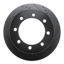 R1 20-25 Chevrolet Silverado 3500 HD Rear Right Drilled & Slotted Black Brake Rotor