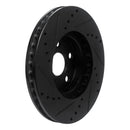 R1 94-99 Toyota Celica Front Right Drilled & Slotted Black Brake Rotor