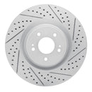 R1 08-15 Mitsubishi Lancer Front Right Drilled & Slotted Geo-Carbon Rotor