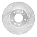 R1 03-05 Mazda 6 Front Right Drilled & Slotted Silver Brake Rotor