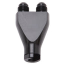 Russell Performance Billet Y-Block Adapter 3/8in SAE Quick Disconnect (2) -6AN Male Flare Black