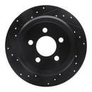 R1 07-12 Dodge Nitro Rear Left Drilled & Slotted Black Brake Rotor