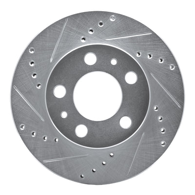R1 1976-1993 Volvo 265 Front Left Drilled & Slotted Silver Brake Rotor