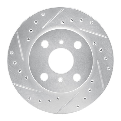 R1 86-89 Toyota Celica Front Left Drilled & Slotted Silver Brake Rotor