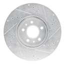 R1 98-02 Ford Crown Victoria Front Left Drilled & Slotted Silver Brake Rotor
