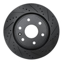 R1 07-17 Buick Enclave Front Right Drilled & Slotted Black Brake Rotor