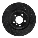 R1 07-08 BMW ALPINA B7 Rear Right Drilled & Slotted Black Brake Rotor