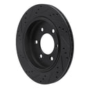 R1 15-17 Ford F-150 RWD Rear Right Drilled & Slotted Black Brake Rotor