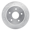 R1 99-04 Jeep Grand Cherokee Rear Drilled & Slotted Silver Brake Rotor Set