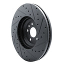 R1 20-25 Jaguar E-Pace Front Left Drilled & Slotted Black Brake Rotor