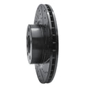 R1 11-18 BMW X4 Front Right Drilled & Slotted Black Brake Rotor