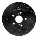 R1 06-15 Lexus IS250 Front & Rear Drilled & Slotted Black Brake Rotor Set