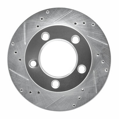 R1 76-93 Ford F-150 4WD Front Left Drilled & Slotted Silver Brake Rotor